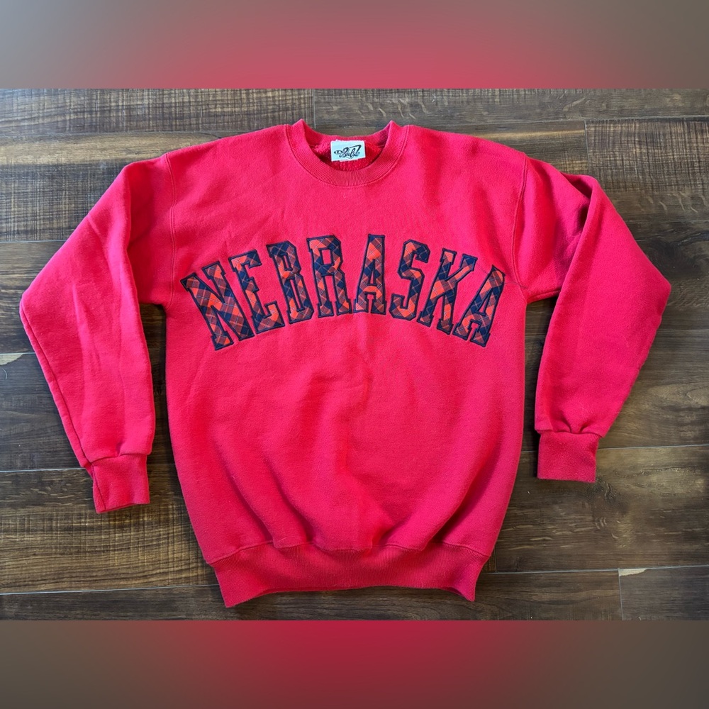 Nebraska Huskers Red Crewneck Sweatshirt Vintage